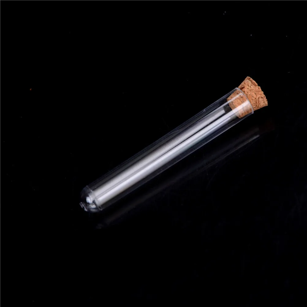 

12x75Mm Laboratory Plastic Test Tube With Cork 6-inch 20ml Clear, Pack10, Lab Experiment Favor Gift Tube , Refillable Bottle