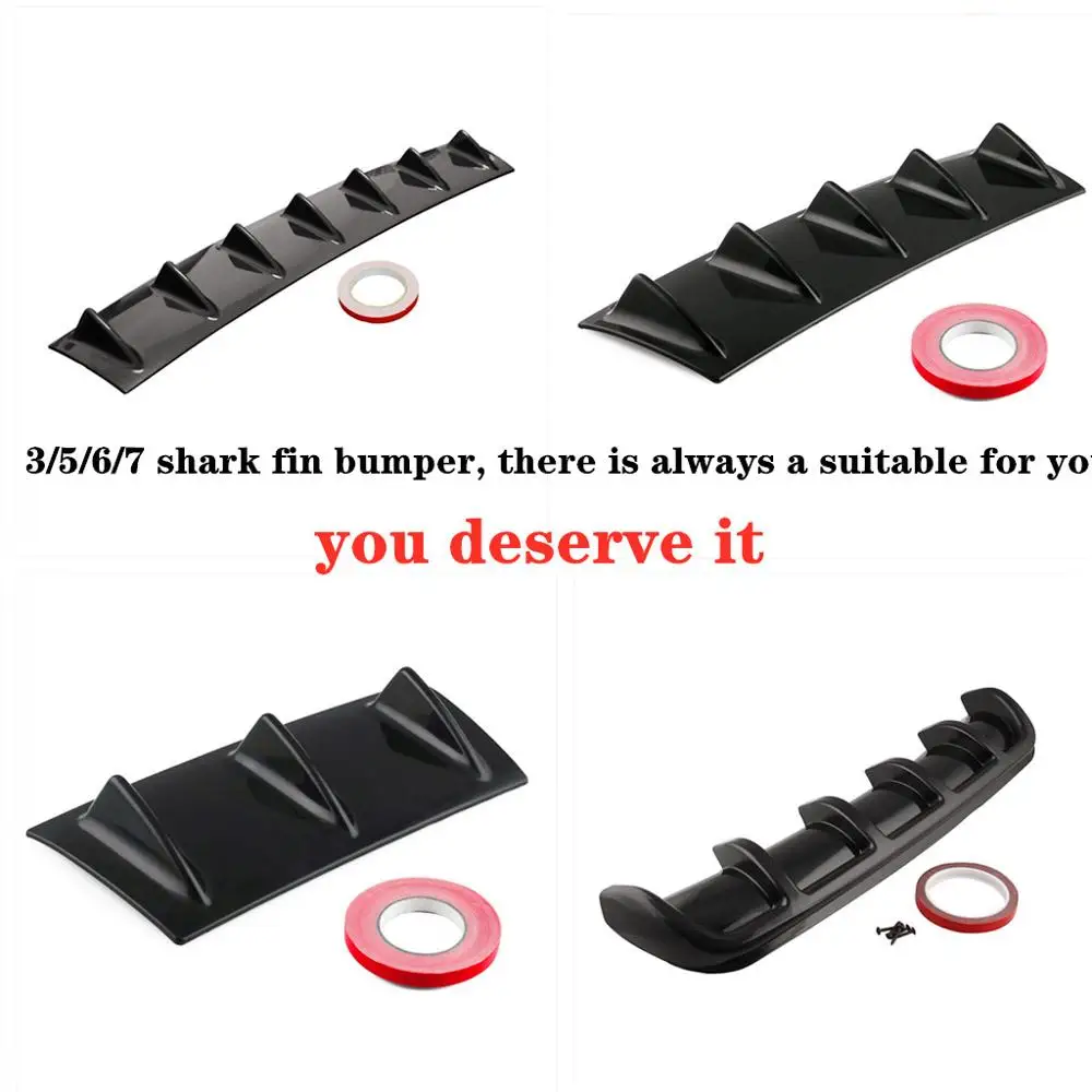 Универсальный автомобильный диффузор губа на задний бампер 7 плавников акульих
