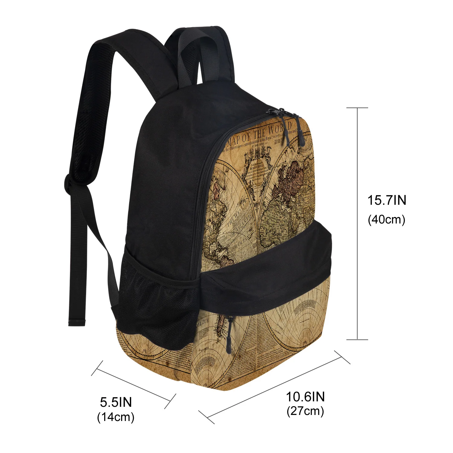 Винтажный морской рюкзак с картой мира студенческий износостойкий для ноутбука