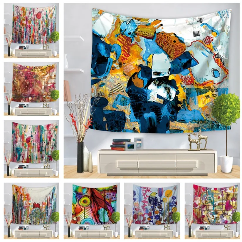 Акварельные настенный гобелен для домашнего психоделического украшения платки