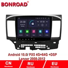 Автомагнитола Bonroad для MITSUBISHI LANCER X 2007-2018, мультимедийный проигрыватель 2din на платформе Android 10 с Gps и поддержкой Bluetooth