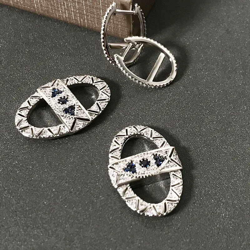 

S925 sterling silver summer new evil eye earrings female magic eye fashion retro personality luxury Moroccan jewelry