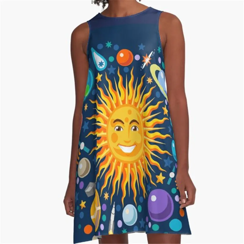 

Fashion Women summer dresse spring fruit vibes Printed A-Line Boho Dress for women harajuku Sexy ladies mini short beach dress