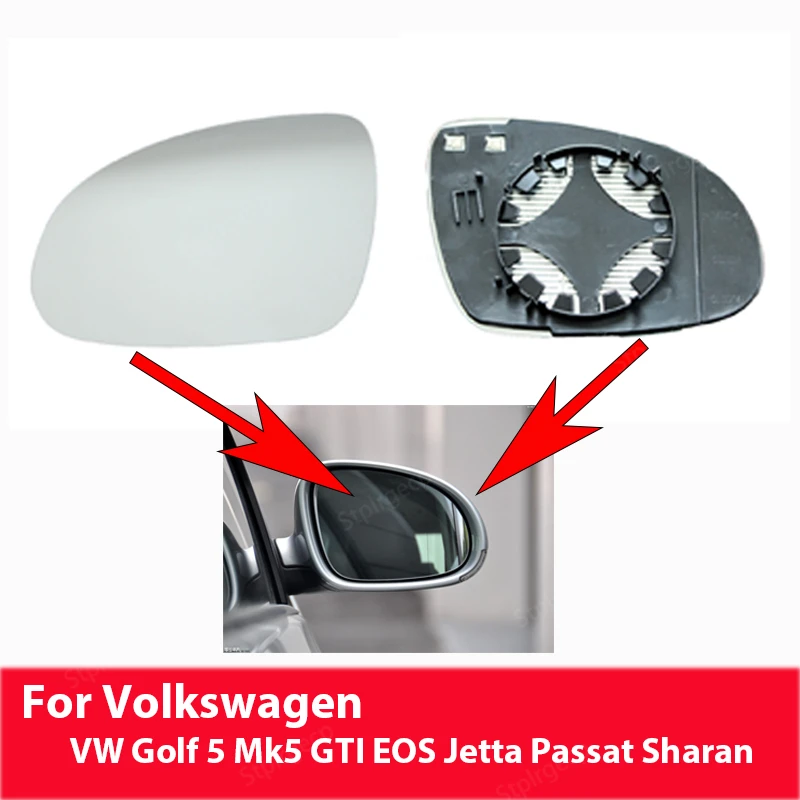 Rearview Heated Replacement Mirror Glass For Volkswagen VW Golf 5 Mk5 GTI EOS Jetta Passat Sharan For Skoda Superb B5 2002-2008