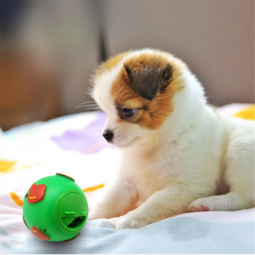 

1 PC Pet Toy Green Printed Red Apple Pattern Toy Round Vinyl Dog Toys For Teddy Puppy Cat Educational Toys
