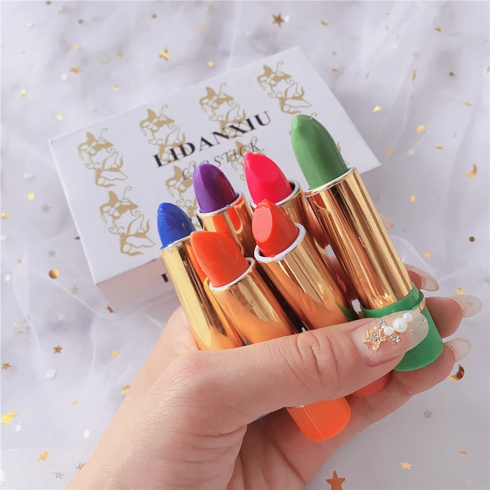 6 шт./кор. темно-зеленая Волшебная Зрительная помада-блеск для губ Стойкая