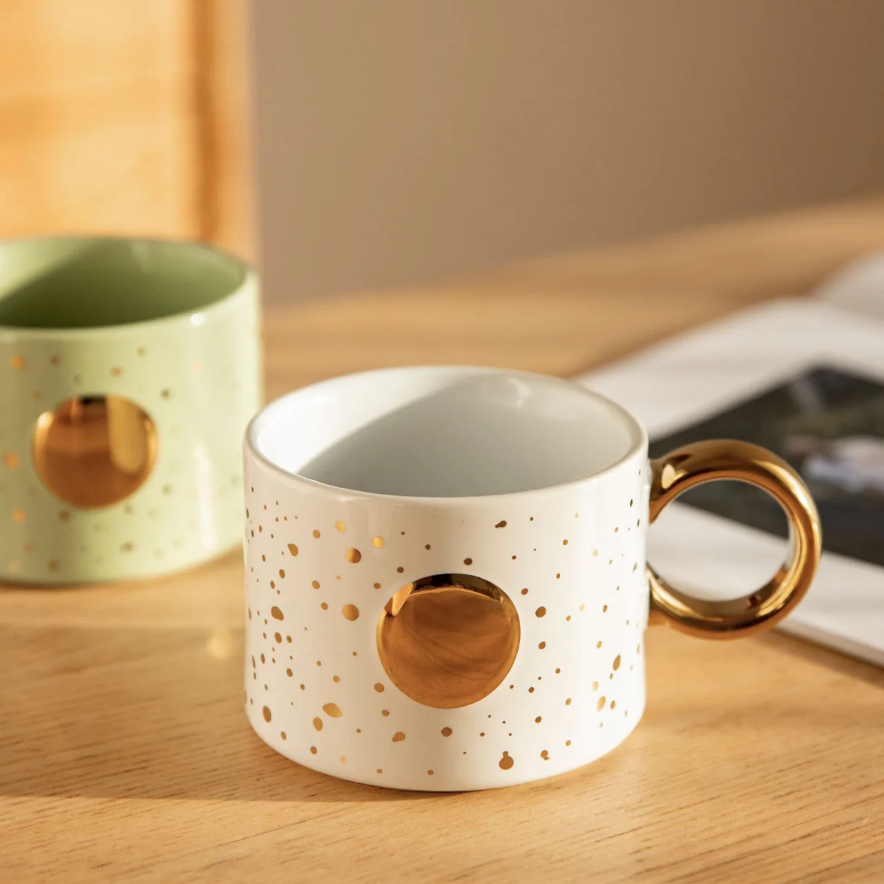 

Moon sun Mug ins style 300ml gold handle coffee milk creative home office star sky ceramic cup exquisite couple gift