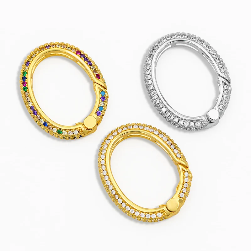 

OCESRIO Gold Plated Multi Color Rainbow Locks Clasps for Jewelry Making Copper Jewelry Connectors Bracelet Connector cspa106