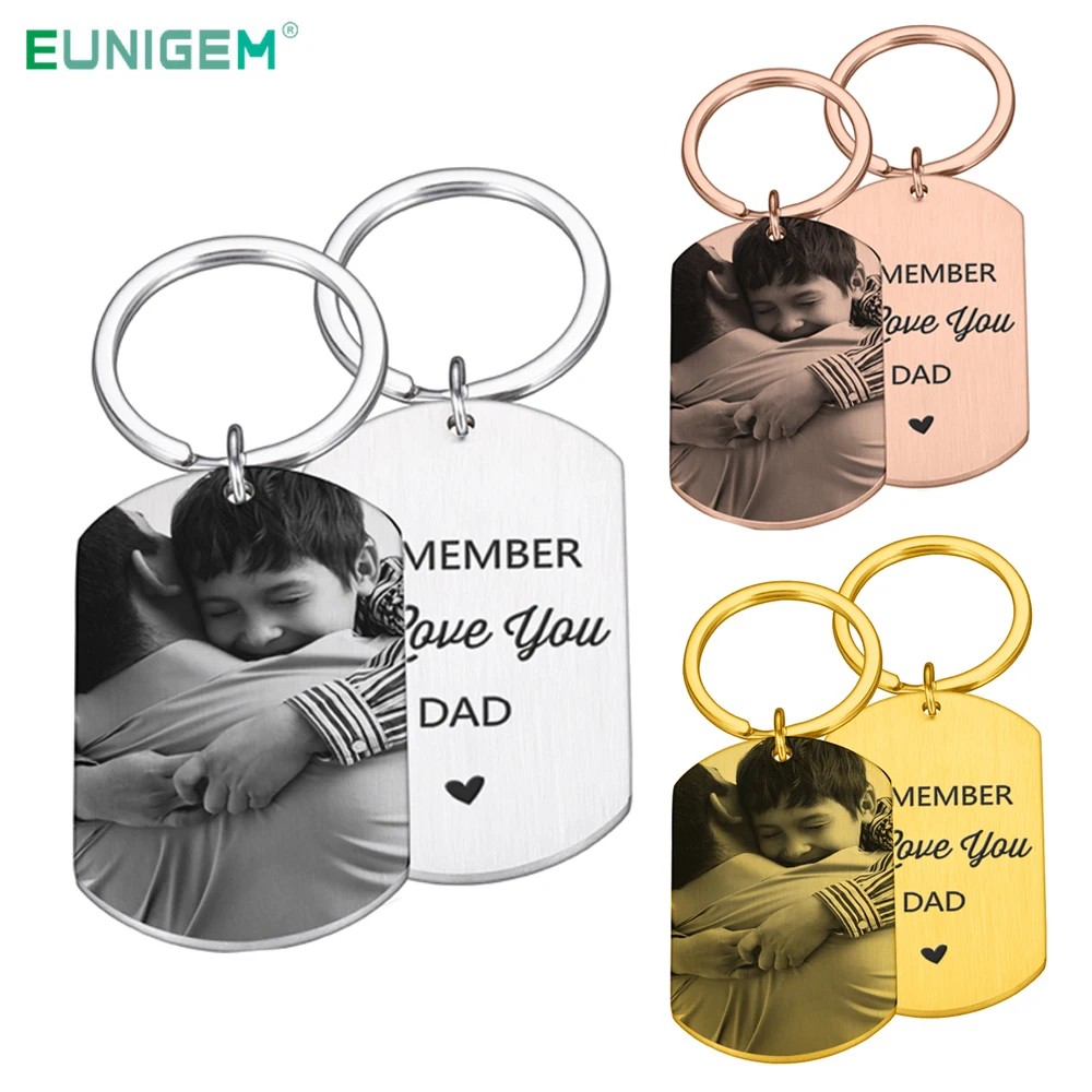 

Custom DIY Photo Keychain I Love You Dad Picture Keyring Father's Day Gift Birthday Present for Father From Daughter Son