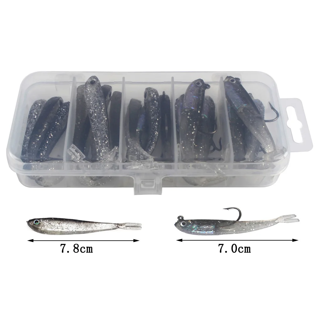 

20pcs Soft Fishing Lure Tiddler Swimbait Artificial Bait Tackle Minnow,2 Sizes