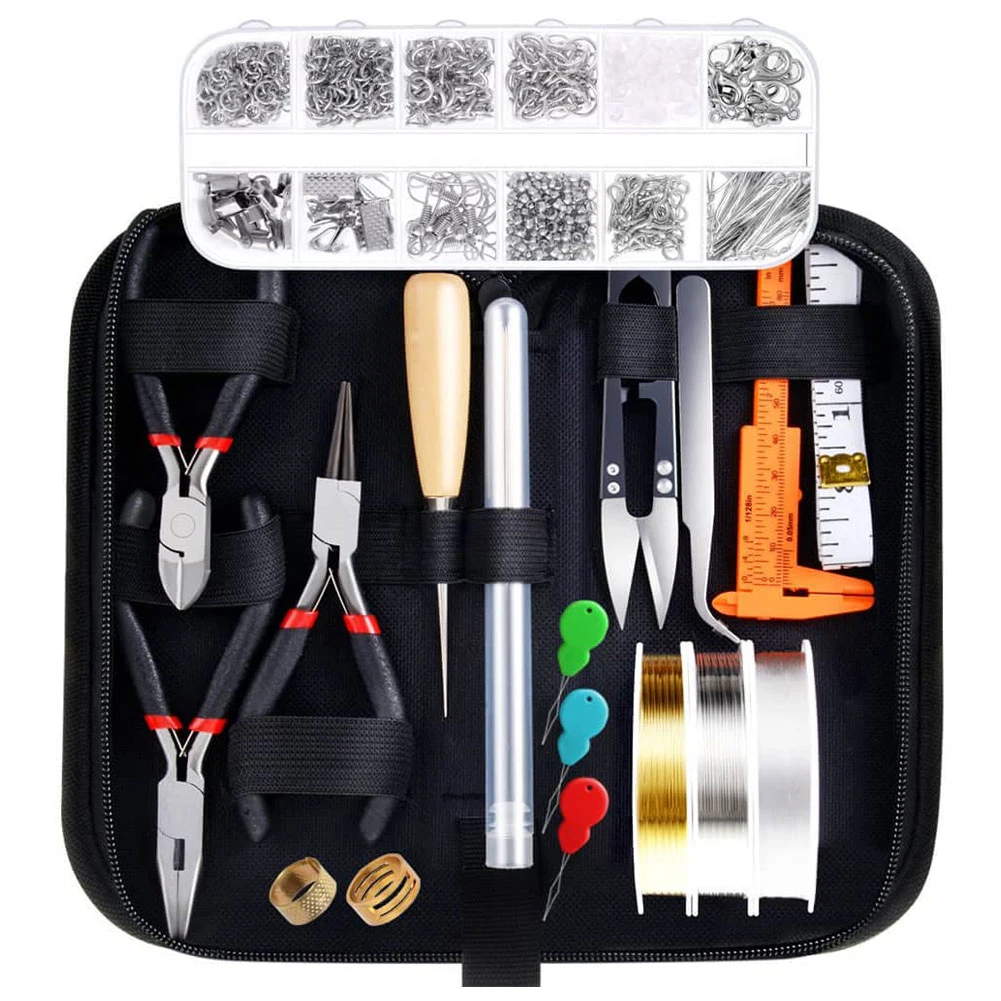 

Sewing Kit DIY Beaded Material Jewelry Making Supplies Kit With Jewelry Wires And Findings For Gem Repair Beading Party Gifts