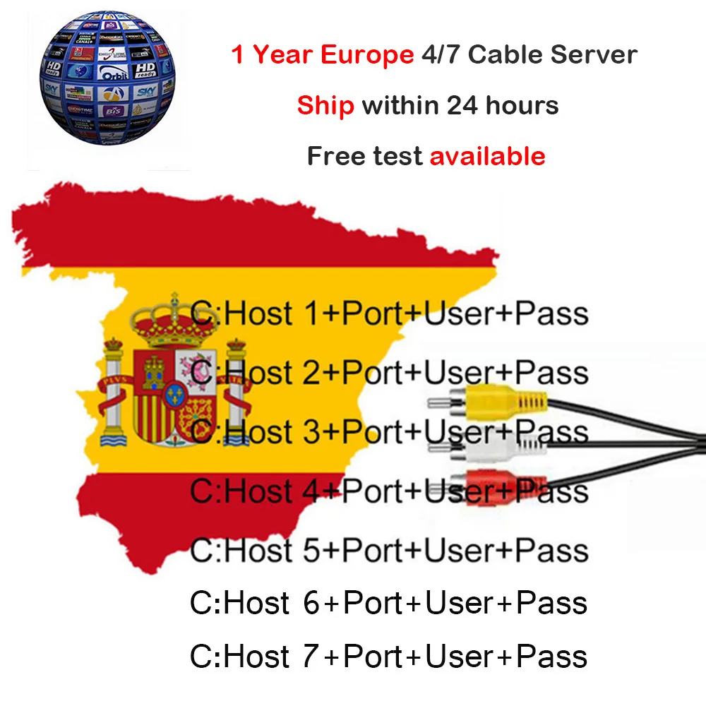 1 год Европа CCCAM сервер для спутникового ТВ приемник декодер Full HD DVB S2 Сервер
