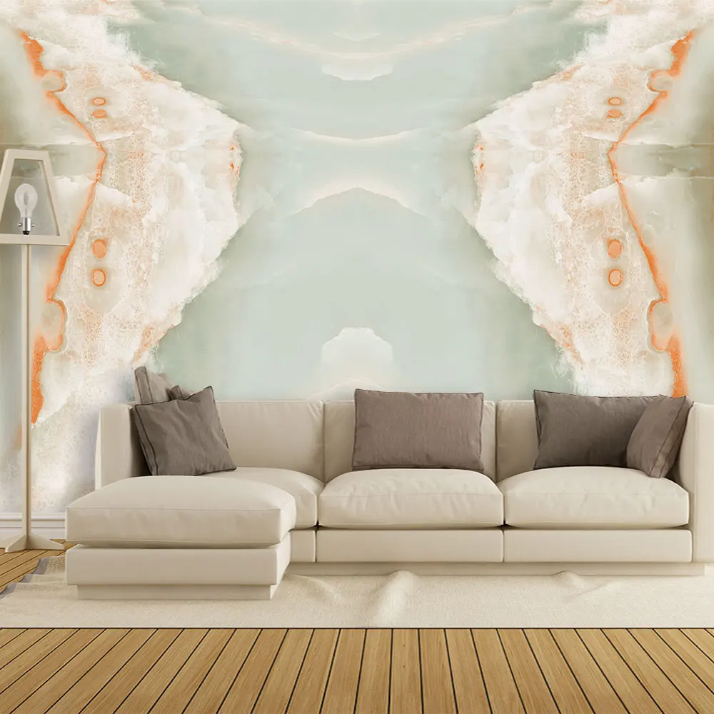 Украшение текстильные обои HD 3D мраморный пейзаж цветок рассвет фон Стена сапфир