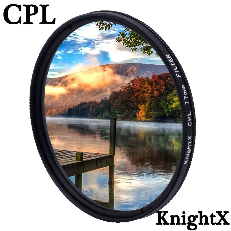 Поляризационный фильтр KnightX CPL 49 52 55 58 62 67 72 77 мм для камер Sony Canon Nikon d5300 600d d3200 |