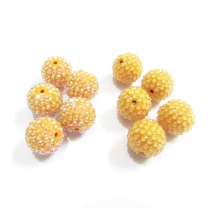 Оптовая продажа, 12 мм, 20 мм, 22 мм, горчично-желтые бусины стразы из смолы для модных крупных ювелирных изделий