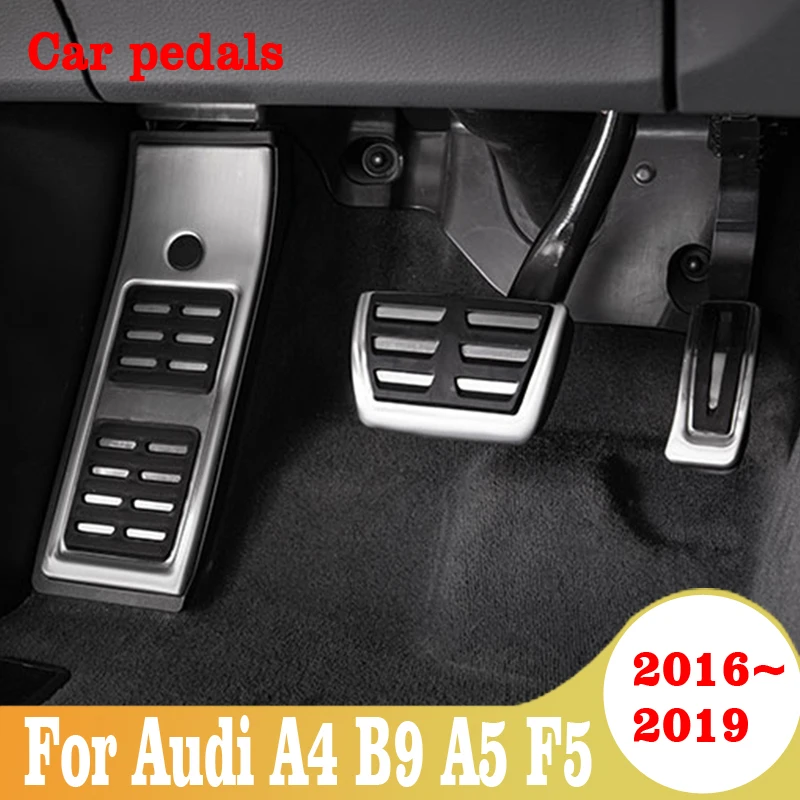 For Audi A4 B9 A5 F5 Q5 SQ5 A6 C8 2016 2017 2018 2019 Car Accelerator Fuel Pedal Brake Foot Rest Pedals Cover Pad Car Accessorie