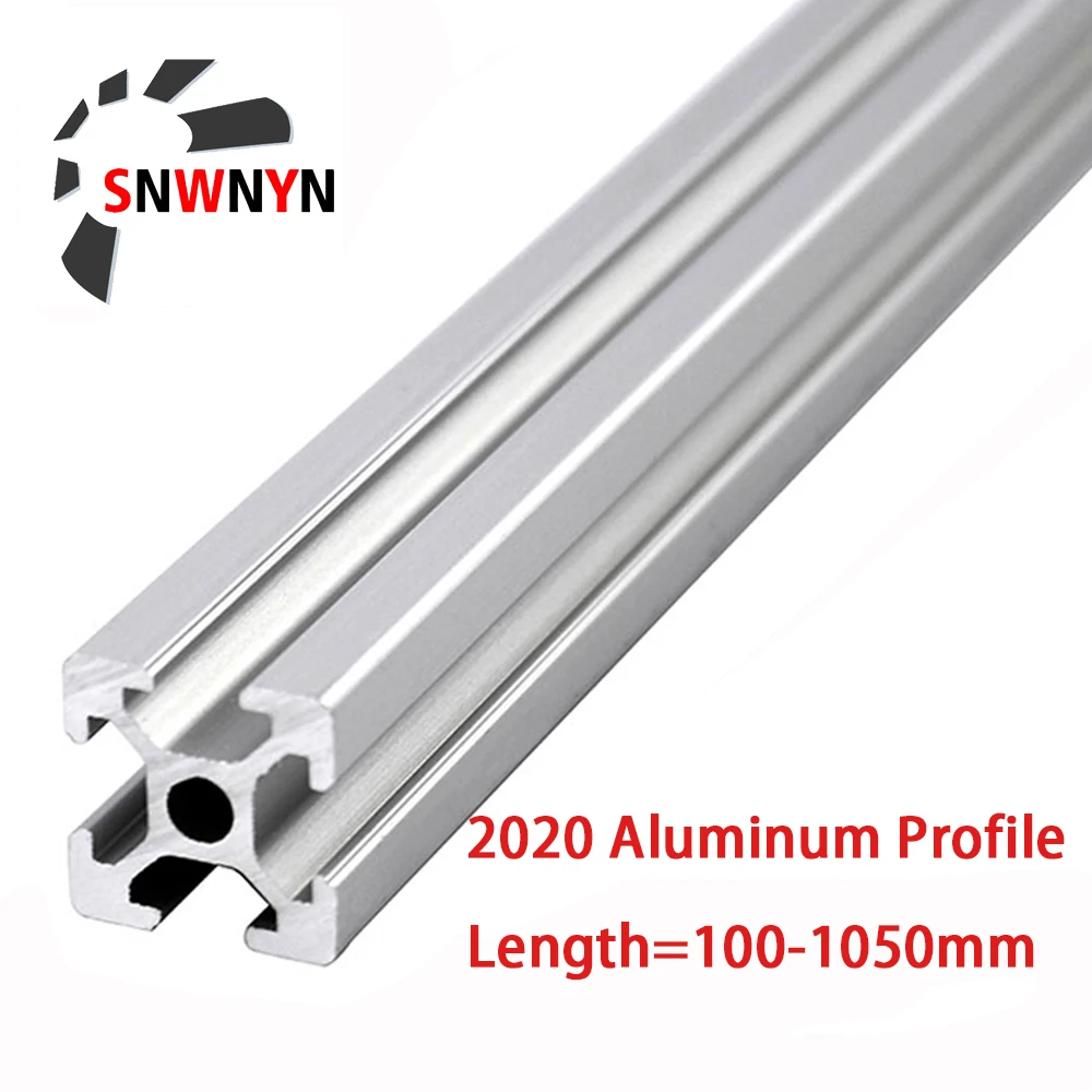 

CNC 2020 Aluminum Profile T Slot Extrusion Anodized EU Standard 100 200 300 400 500 600 800 1000mm Linear Rail For 3D Printer