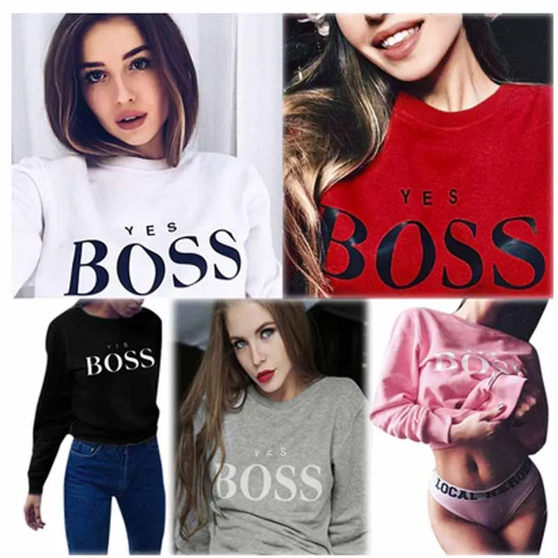 Harajuku в стиле хип хоп Толстовка для женских сумок с надписью BOSS Печать круглая