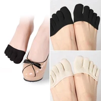women cotton sponge silicone socks anti slip lining heelless liner sock invisible forefoot cushion foot pad high heels socks