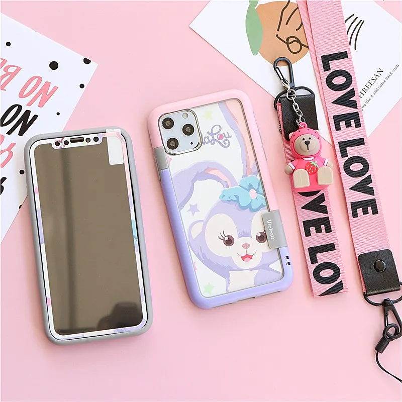 Для iPhone11pro max 8 7Plus противоударный бампер+ Duffy пленка для экрана из закаленного стекла для iPhone Xsmax xr 7 8 plus 6S 11 ремешок