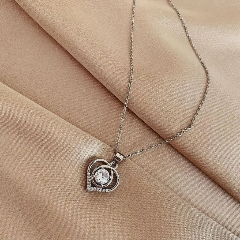 

Fashion Heart Necklace Sterling Silver Jewelry Pendant Necklace for Women