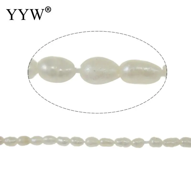 

wholesale rice freshwater pearl beads cultured natural white pearls grade a 3-4mm 0.8mm 15 inch for jewelry making diy necklace