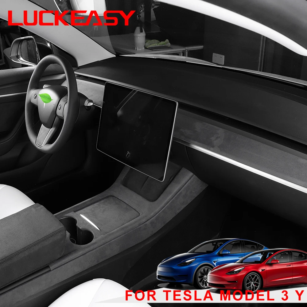 

For Tesla Model 3 Model Y Interior door armrest central control instrument suede suede anti-dirty pad for car model3 2022