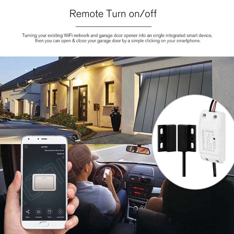 Wifi Electric Garage Door Gate Opener Relay Switch Controller For Tuya Smart Life Home Automatic Alexa Google Mini Iftt |
