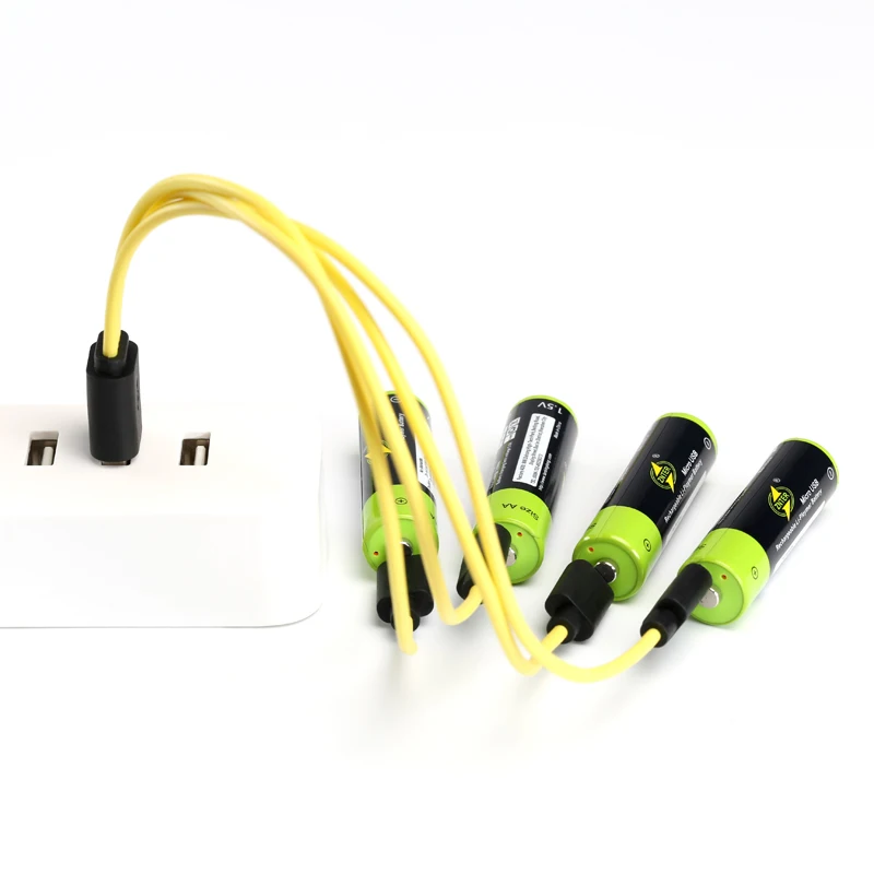 

ZNTER AA 1.5V 1700mAh Battery 2/4 pcs USB Quick Charging Rechargeable Lithium Polymer Battery Charged by Micro USB Cable