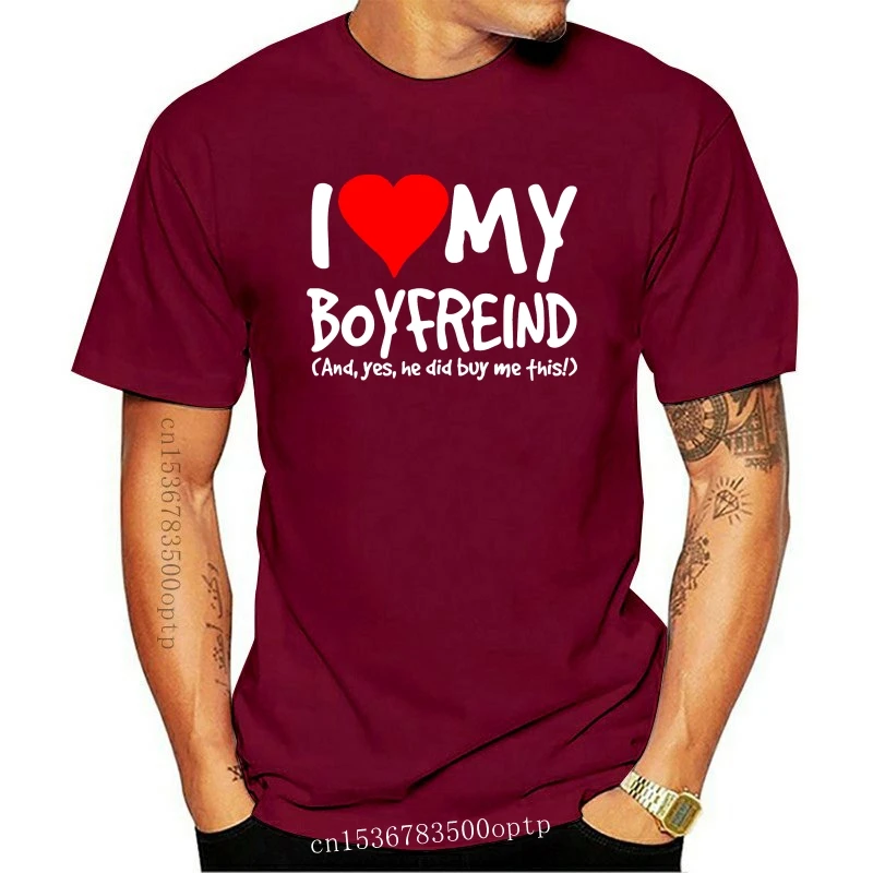 

Футболка хлопковая с коротким рукавом, с надписью «I Love My Boy Yes»
