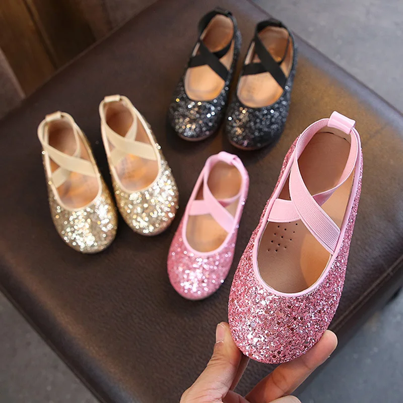 

Fashionable Leisure Shoes for Kids Girls Ballet Shoes Ankle Wrap Cross Princess BM88