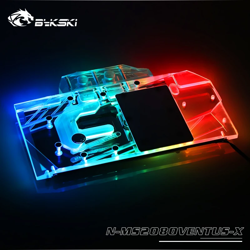 BYKSKI GPU водоблок для MSI RTX2080 VENTUS 8G V2/RTX2070 ужин 8G VENTUS/медный радиаторный блок с полным покрытием/RGB светильник
