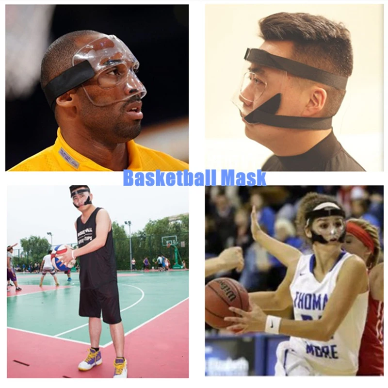 Прозрачная баскетбольная защитная маска для всего лица Футбольная Спортивная