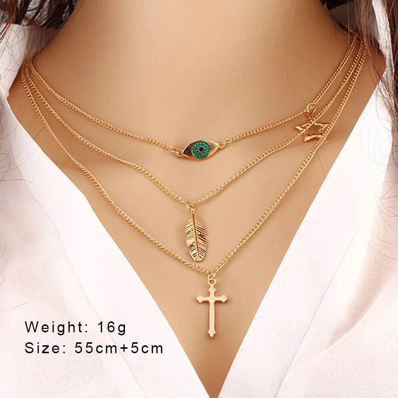 Модное Простое Ожерелье чокер с подвеской в виде креста и листа креативное