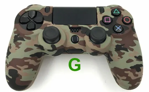 Камуфляжный силиконовый гелевый резиновый мягкий чехол для Dualshock 4 Playstation 4 PS4 Pro Slim - Цвет: G