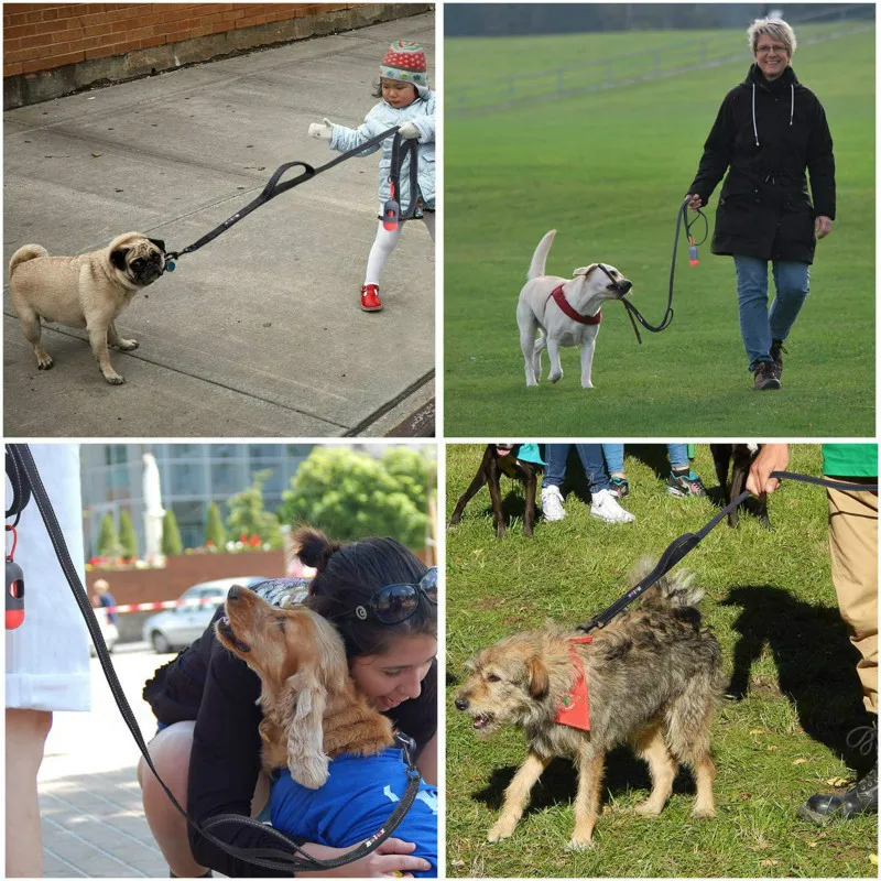 Светоотражающий Поводок для собак 2 мягких ручки 1 5 м|Поводки| |