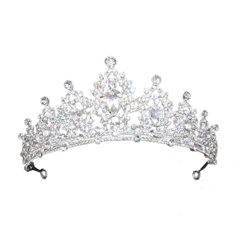 

Eye-catching Durable Rhinestone Embedded Baroque Women Crown for Dating