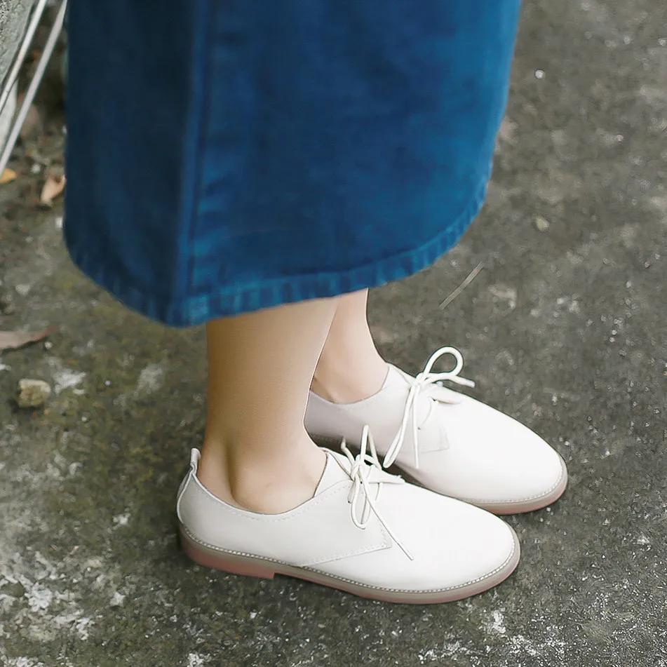 EshtonShero женская обувь на плоской подошве из бычьей и искусственной кожи с круглым