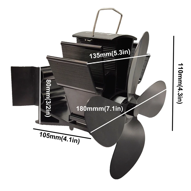 Вентилятор для печи работающий от тепловой энергии обновленный дизайн бесшумная