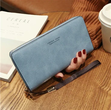dark blue Женский кошелек из искусственной кожи Длинный кошелек черный/розовый/синий/зеленый/серый известный бренд дизайнерский кошелек женский качественный женский кошелек - Цвет: dark blue