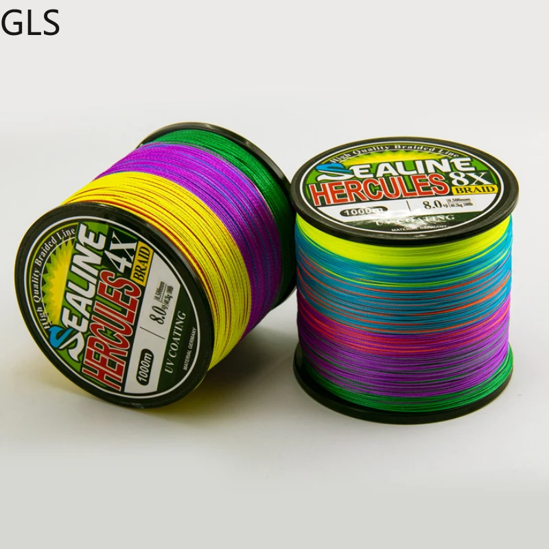 500M Multicolor 4 Strands/8 Strands Weave Strong PE Multifilament Fishing Line Outdoor Saltwater Carp Fishing Line