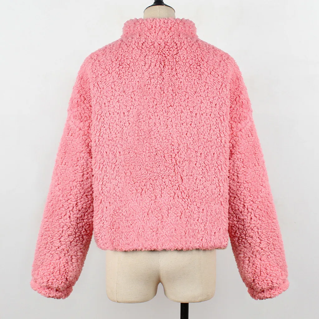 Женская Шуба из искусственного меха CHAMSGEND осенне-зимняя шуба на молнии с