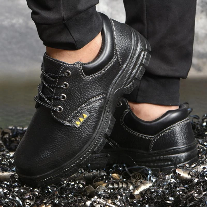 

Comfortable Safety Shoes Protection Steel Sole Steel Toe Work Shoes Leather Men Fashion Boots Platform Safety Boots for Men