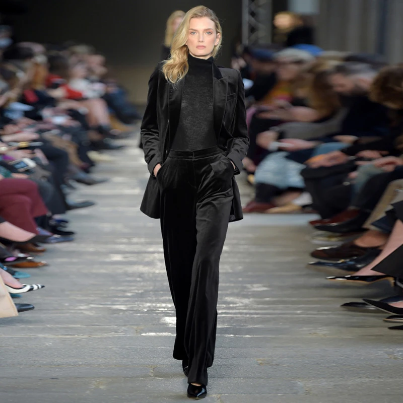 Высококачественный новый модный дизайнерский брючный костюм 2019 женский