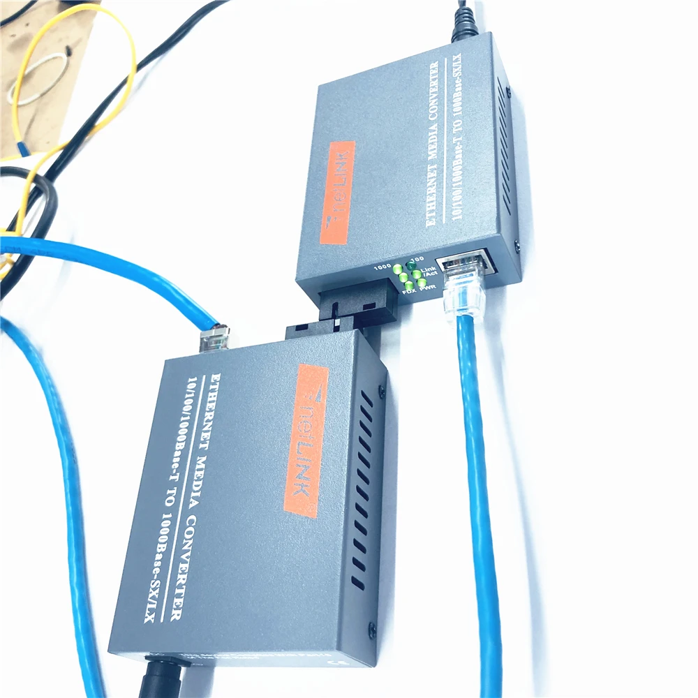 5 Pair HTB-GS-03 A/B Gigabit Single Mode Fiber Optical Media Converter 10/100/1000Mbps SC Port 3KM External Power Supply