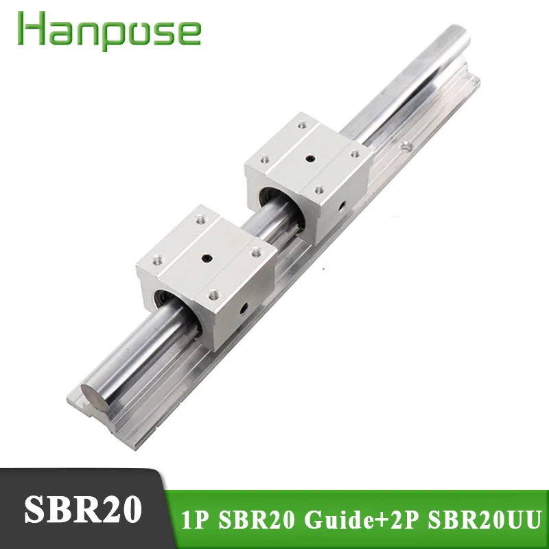 SBR20 100-1000 мм линейная направляющая и 2 шт. SBR20UU блоки линейных подшипников для