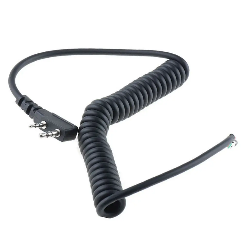 

DIY K головка 2 pin 4 провода микрофон динамик кабель пружинная линия для Baofeng UV5R UV-5R для Kenwood TK370 Walkie Talkie