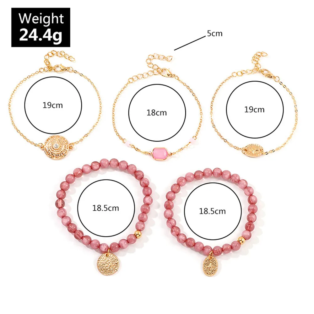 MLING 5 шт./компл. винтажный женский набор из розовой искусственной кожи в богемном