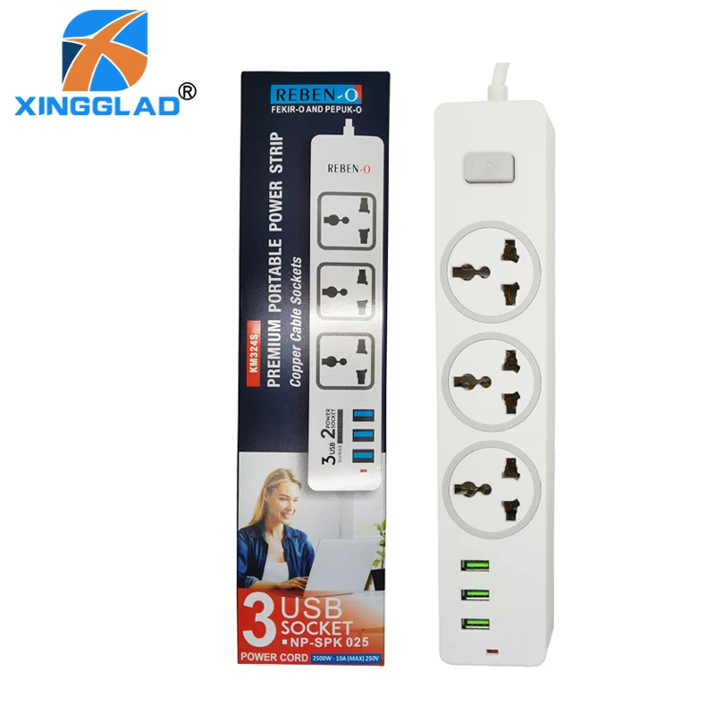 Штепсельная Вилка европейского стандарта 2 м удлинитель универсальная лента