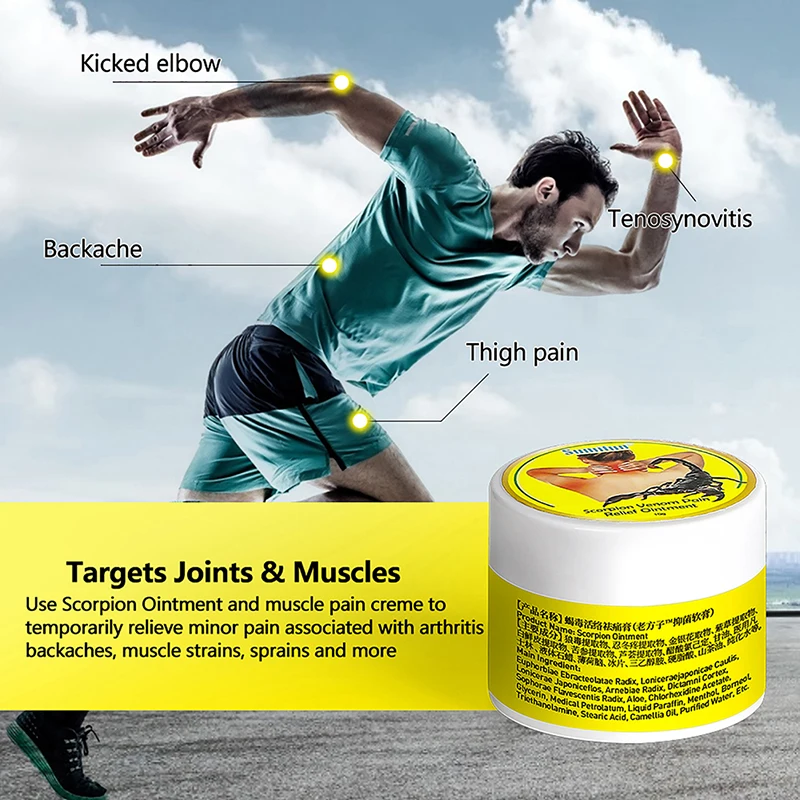 

Scorpion Venom Analgesic Ointment Body Massage Plaster Arthritis Back Muscle Strain Joint Rheumatism Pain Relief Healthy Care